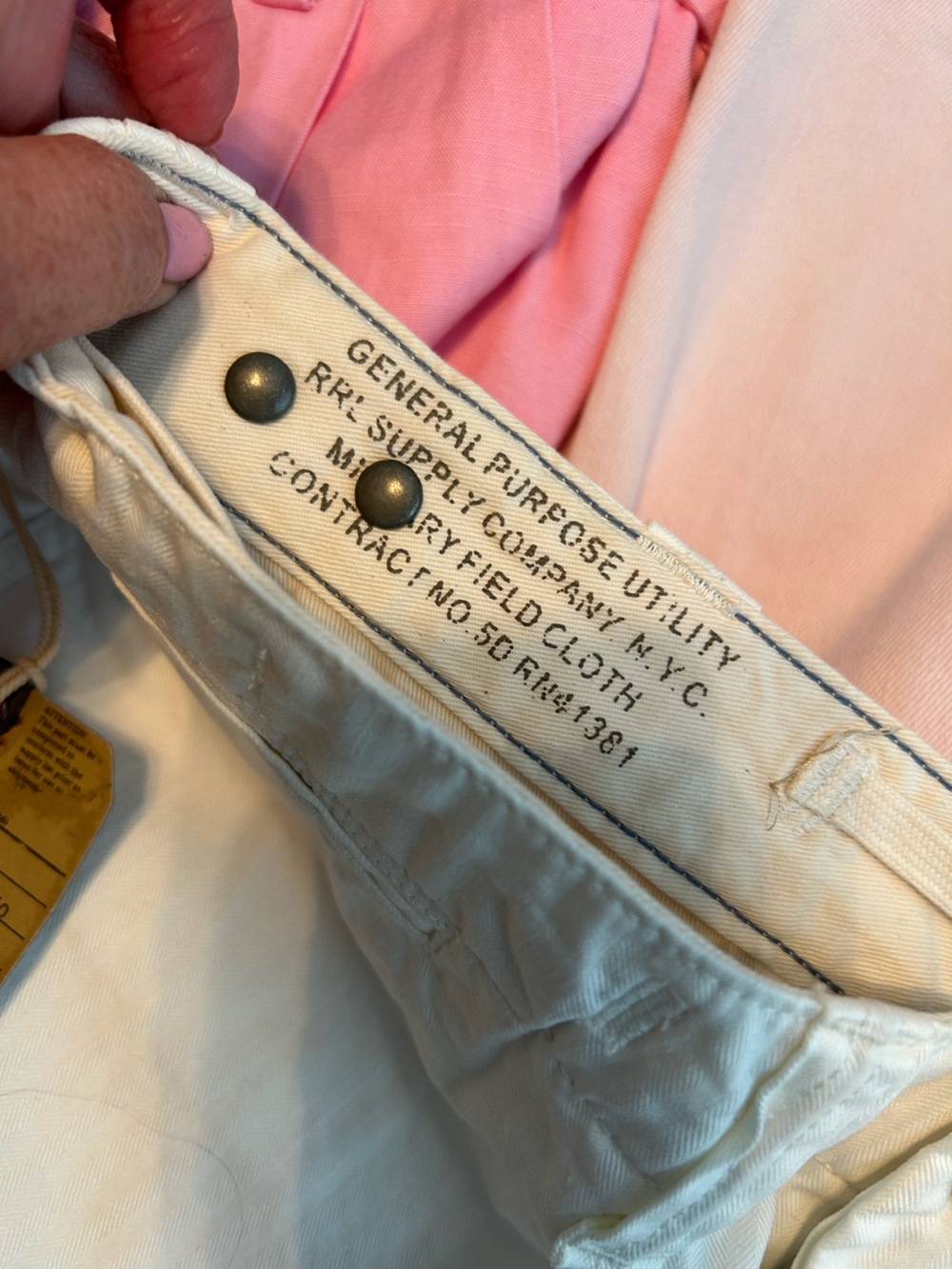 RARE Ralph Lauren Double RL Off White Cotton Flat-Front Field Shorts - Picture 9 of 13